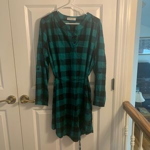 Green plaid tunic
